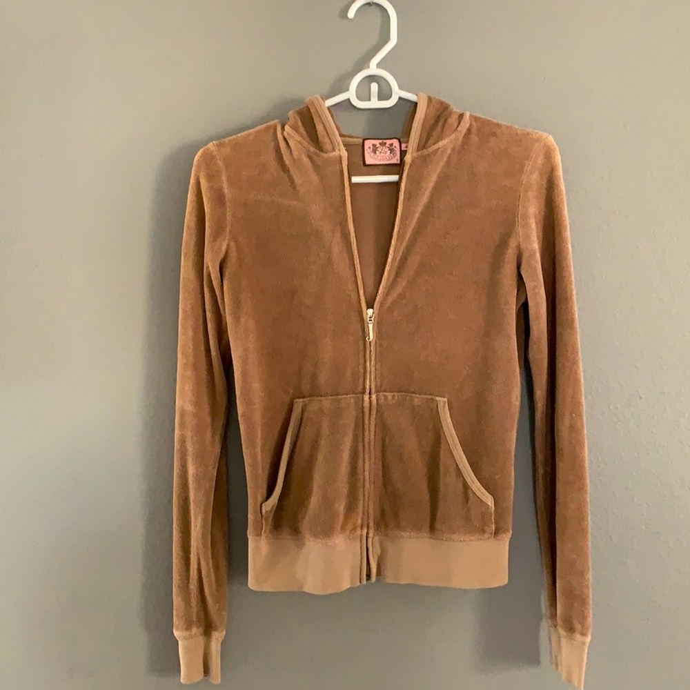 Terry cloth Juicy couture stretchy zip up hoodie.
